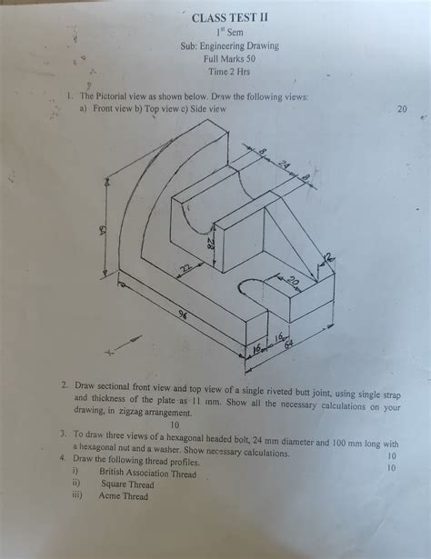 Drawing Questions On Mechanical Engineering Ncv
