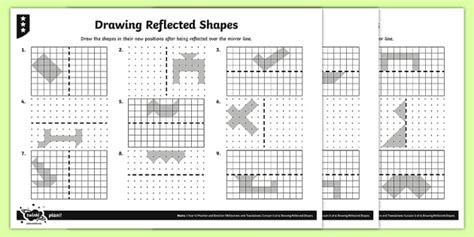 Drawing Reflected Shapes Differentiated Worksheet Twinkl Reflections Of Shapes Worksheet Answers - Reflections Of Shapes Worksheet Answers
