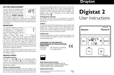 Drayton Wireless Programmer Instructions