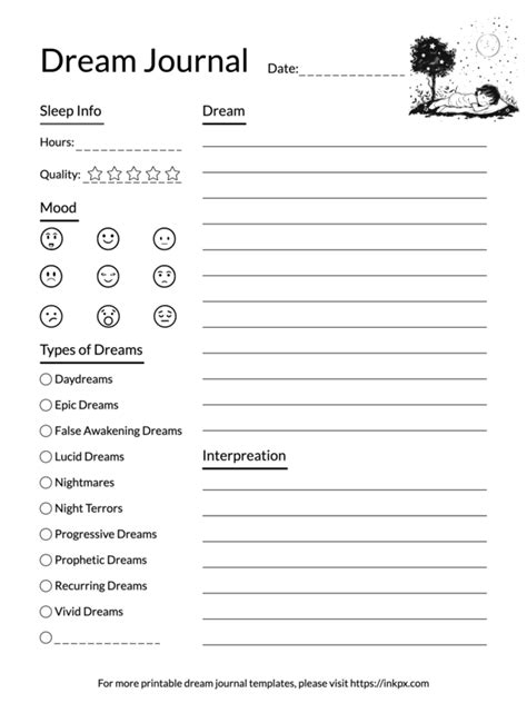 Dream Journal Template Word