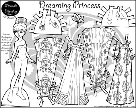 Dreaming Princess A Paper Doll Princess Coloring Page Princess Paper Dolls Coloring Pages - Princess Paper Dolls Coloring Pages