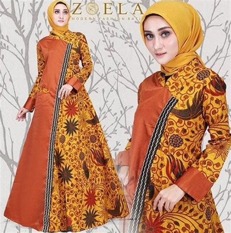 dress batik muslim kombinasi