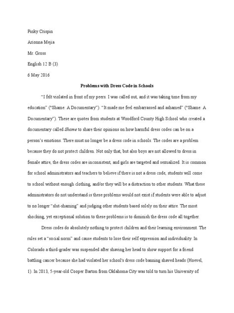 Dress Code Research Paper