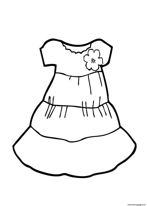 Dress Summer Coloring Page For Girls Printable Free Clothing Coloring Pages For Preschoolers - Clothing Coloring Pages For Preschoolers