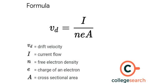 Drift Velocity Formula Class 12