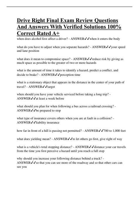 drive right test answers