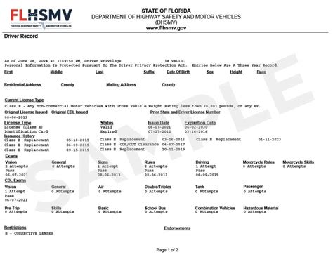 driver licence record florida