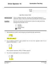 Driver Operator 1a Study Guide