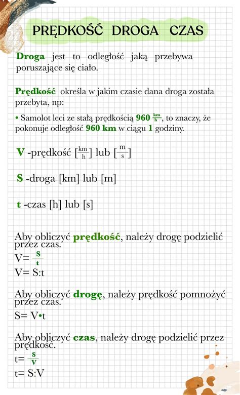 Droga Prędkość Czas