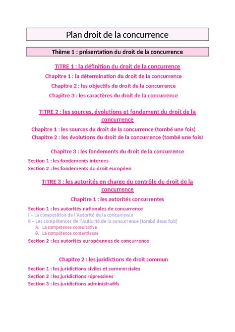 droit de la concurrence 1a re a c dition
