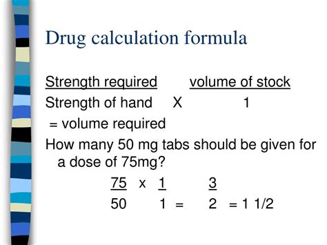 Drug Calculation Formula