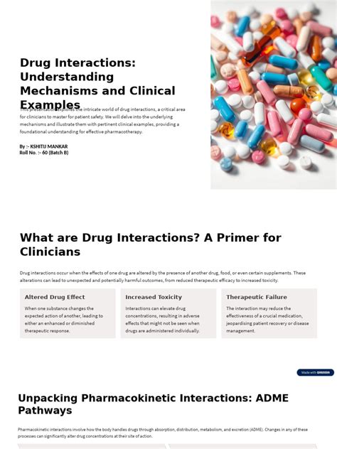 Drug Interactions Mechanisms Api