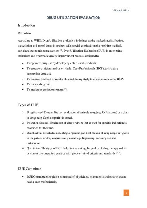 Drug Use Evaluation