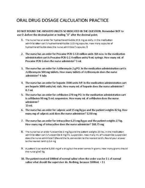 Full Download Drug Calculations Practice Papers 