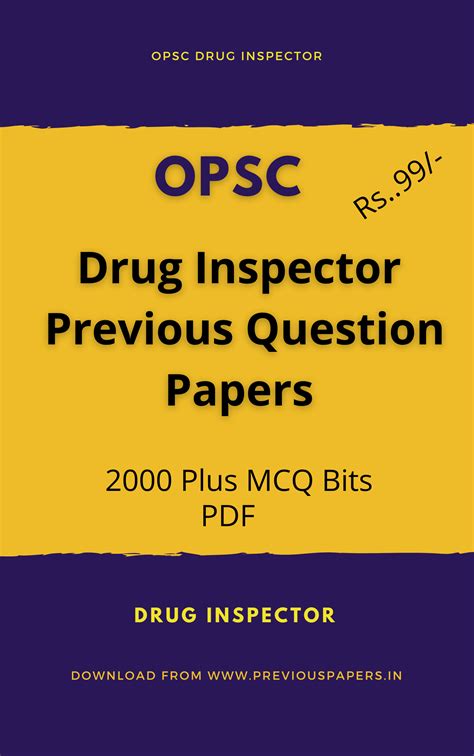 Read Drug Inspector Exam Previous Papers 