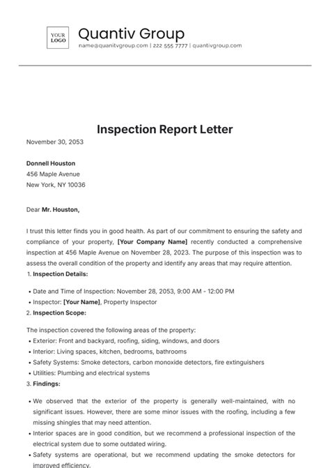 Dryvit Inspection Letter Sample
