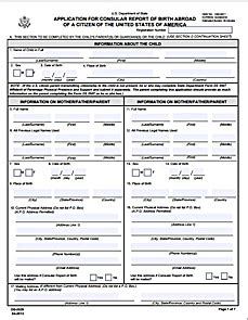 Ds 2029 Application For Consular Report Of Birth Abroad
