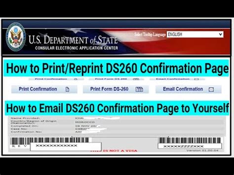 Ds 260 Confirmation Page Sample