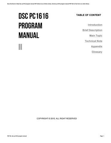 Read Dsc 1616 Programming Manual File Type Pdf 
