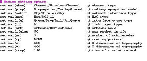 dsdv tcl script