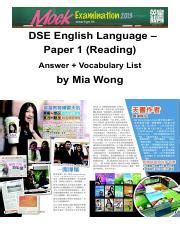 Read Dse English Language Paper 1 Reading By Mia Wong 