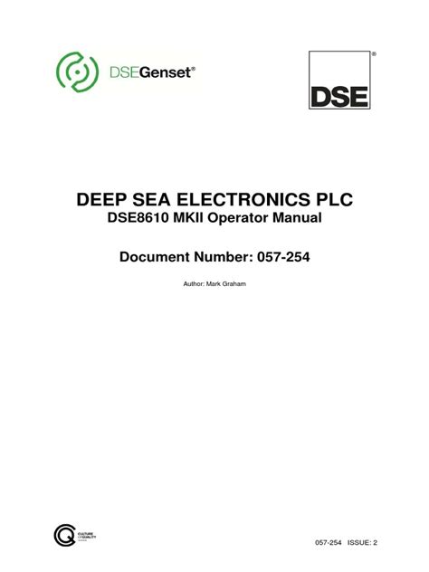 Dse8610 Mkii Operator Manual Document Number 057 254
