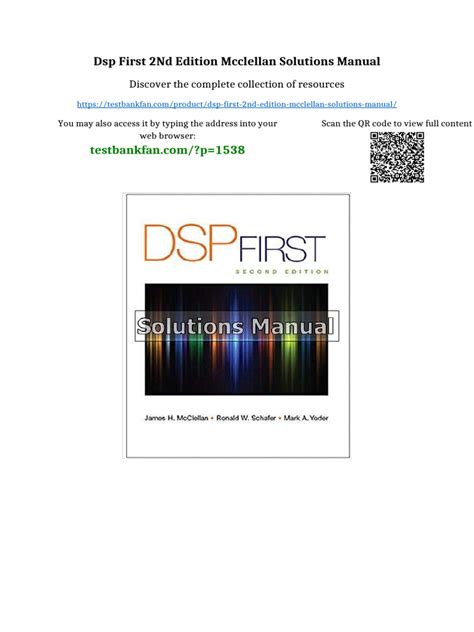 Dsp First Solutions Manual