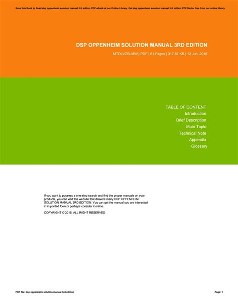 Full Download Dsp Oppenheim Solution Manual Pdf 3Rd Edition Aeholt 