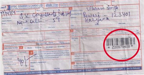 Dtdc Consignment Tracking Number Example
