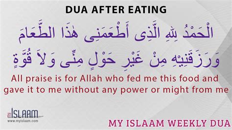 Dua After Eating