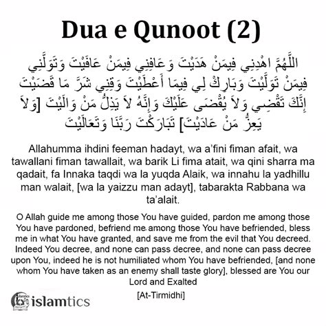 Dua Qunoot Witr