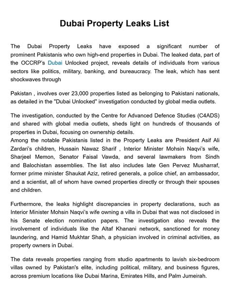 Dubai Leaks Pdf