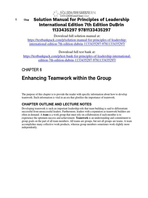 dubrin developing teamwork