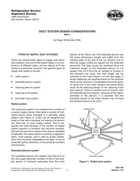 Duct System Design Considerations Rses
