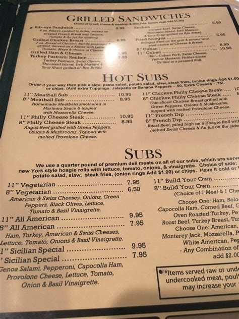 Duffers Bar Grill Menu