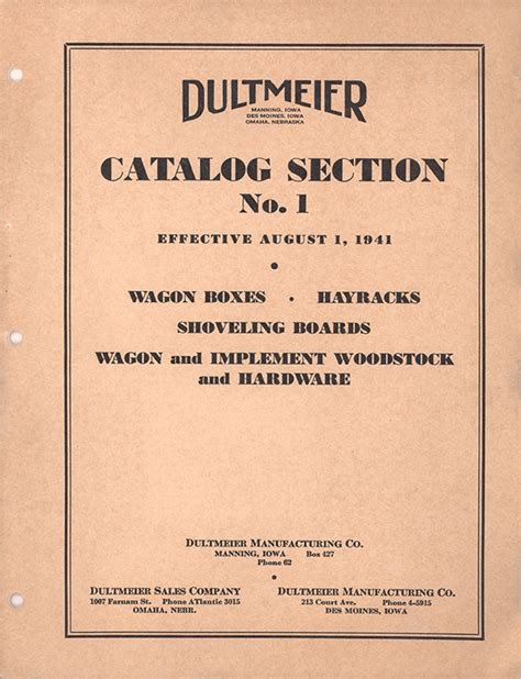Dultmeier Sales Catalog