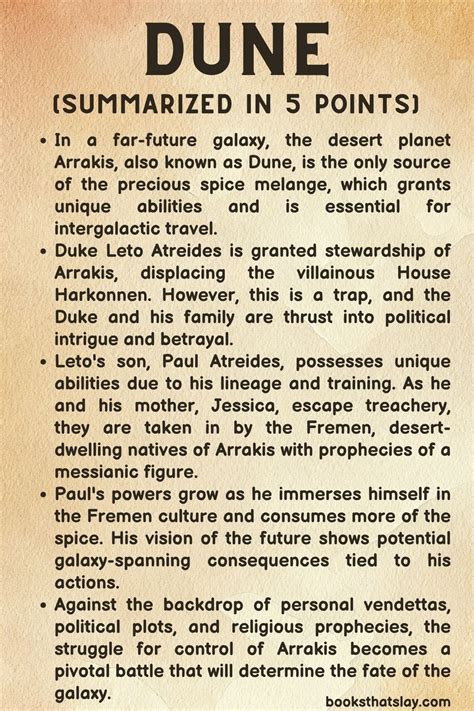 Dune Summary By Chapter