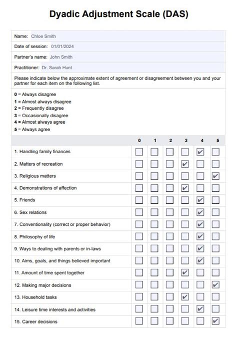 Dyadic Adjustment Scale Scoring Instructions