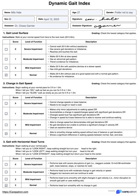 Dynamic Gait Index