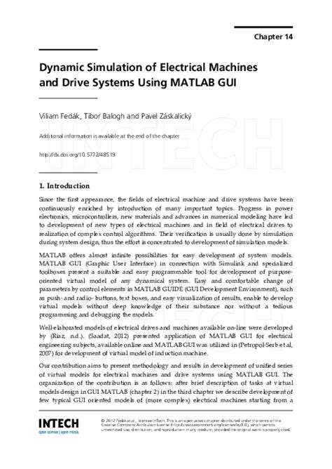 Dynamic Simulation Of Electrical Machines And Drive