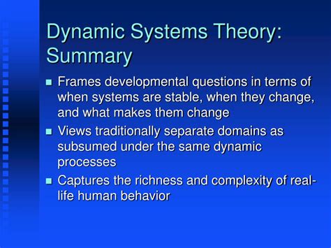 Dynamic Systems Theory