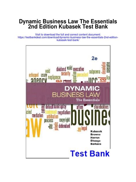 Read Dynamic Business Law The Essentials 2Nd Edition 