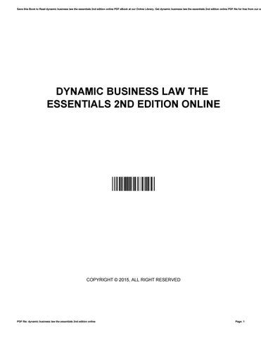 Read Dynamic Business Law The Essentials 2Nd Edition 