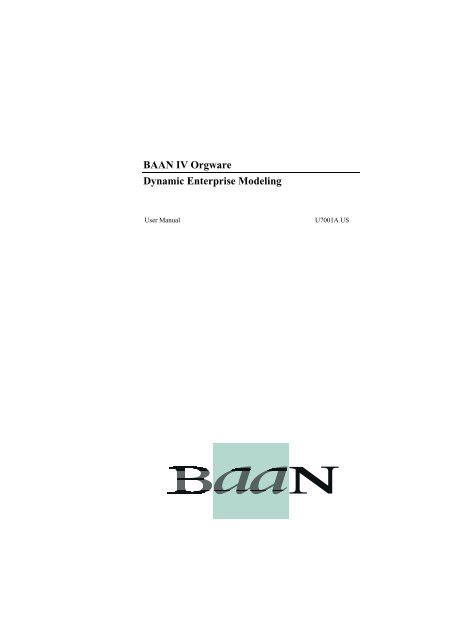 Read Dynamic Enterprise Modeling Baan 