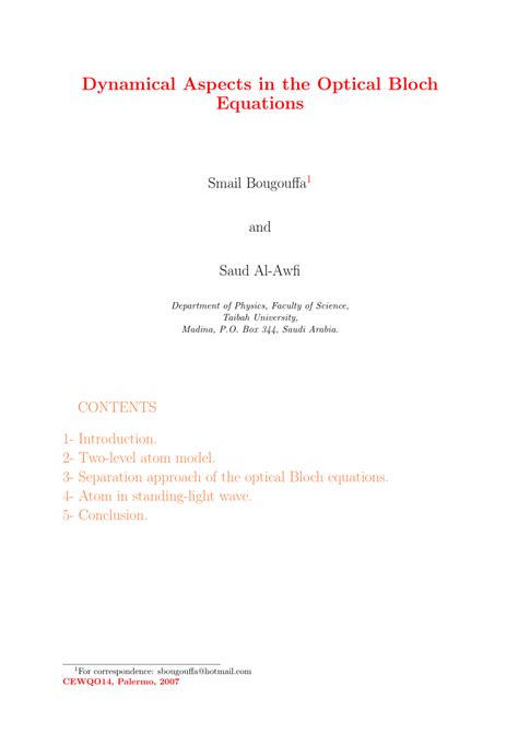 Dynamical Aspects Final Researchgate