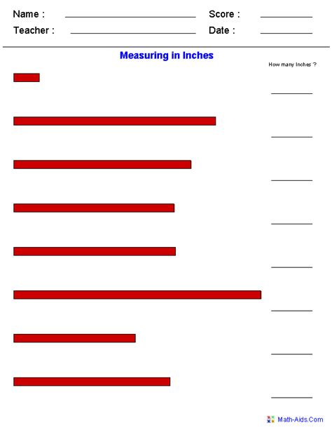 Dynamically Created Measurement Worksheets Math Aids Com Measuring In Inches Worksheet - Measuring In Inches Worksheet
