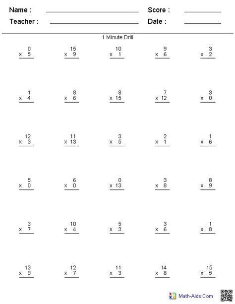 Dynamically Created Multiplication Worksheets Math Aids Com Math Worksheets Multiplication And Division - Math Worksheets Multiplication And Division