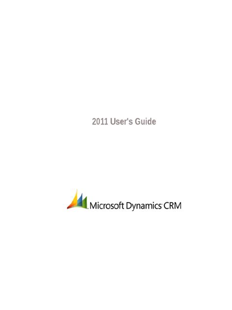 Download Dynamics Crm 2011 User Guide 