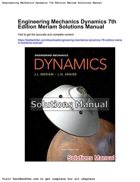 Full Download Dynamicsmeriam 7Th Edition Solution Manual 