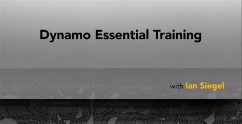 Dynamo Essential Training Lynda Com